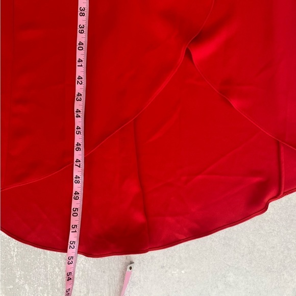 Jay Godfrey || Faux Wrap Long Sleeved Dress Red 6 - Picture 8 of 8